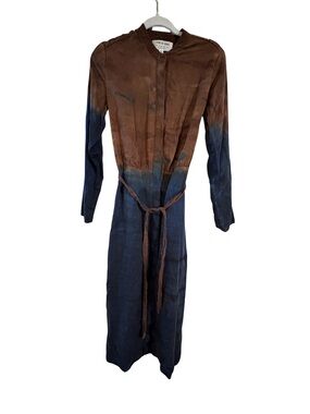 Cloth & Stone Perla Tie Dye Maxi Dress Anthropologie Tencel Ombre Belted